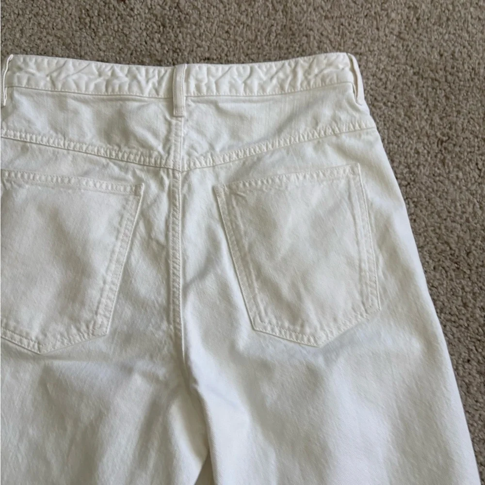 Isabel Marant Natalina wide leg long denim shorts in white size 30